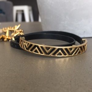 Stella and Dot gold and black wrap bracelet